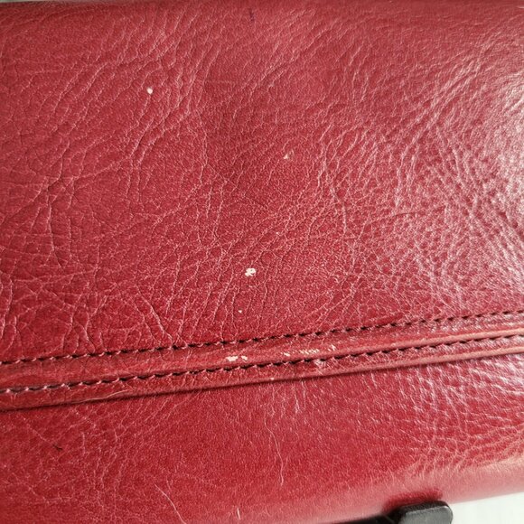VINTAGE FOSSIL GENUINE LEATHER RED WALLET - Picture 3 of 8
